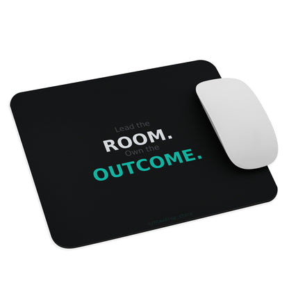 Tech recruiter mouse pad on dark teal background with bold white and cyan stacked typography reading Retention Starts on Day One
