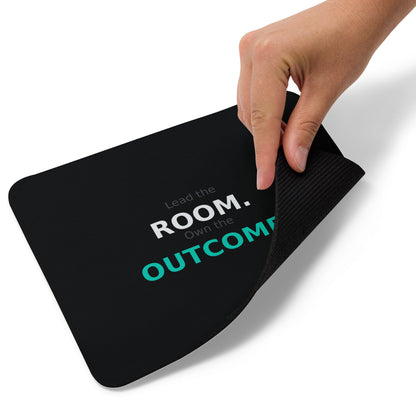 HR manager mouse pad on dark teal-black background reading "Retention STARTS on day ONE." in white and teal bold typography